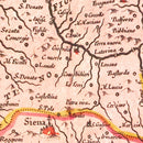 Vintage Map of Central Italy 1665