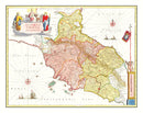 Vintage Map of Central Italy 1665