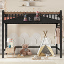Twin XL Size Loft Bed with Ladders and Storage Shelves