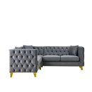 L-Shaped Corner Sofa, 5 Seater Sectional With Tufted Design by HouseOfZazla