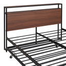 Platform Bed Frame With Trundle, USB Ports And Slat Support, No Box Spring Needed by HouseOfZazla