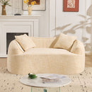 Curved 2 Person Compress Sofa With Armrests, Includes Pillows