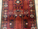 Afghan Rug 3x7, Balouch Carpet, Tribal Rug, Red, New