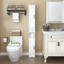Slim Tall Bathroom Storage Cabinet With Adjustable Shelves, 2 Doors Freestanding Cabinet - White by HouseOfZazla