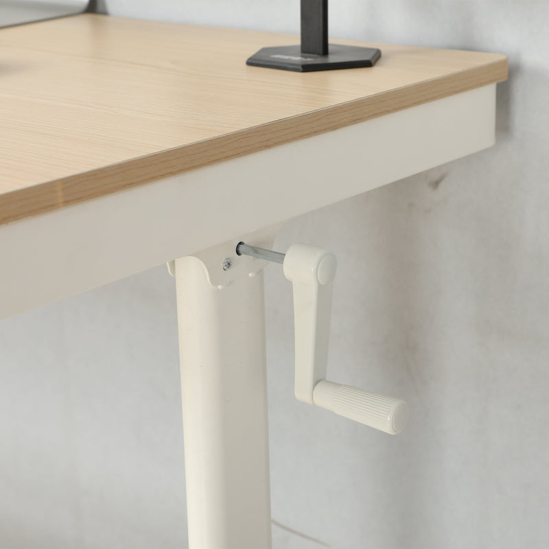 (Maple Tabletop) 48 x 24 InchesStanding Desk with Metal Drawer, Adjustable Height Stand up Desk, Sit Stand Home Office Desk, Ergonomic Workstation