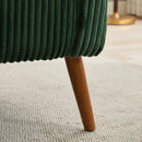 50.78'W Modern Loveseat Couch Sofa, Corduroy Fabric Upholstered 2-Seat Sofa with Wooden Walnut Legs for Small Space Office Studio Apartment Bedroom, Green