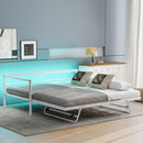 Industrial Metal Daybed With Adjustable Pop Up Trundle And LED Strip by HouseOfZazla