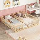 Double Floor Bed With Fence, Guardrails, Without Door by HouseOfZazla