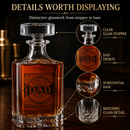 Gift for Dad Whiskey Decanter Gift Set | 730mL Decanter 2 Whiskey Glass