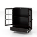 Minimalist Buffet Cabinet With Double Glass Doors And Drawer by HouseOfZazla