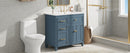 36" Bathroom Vanity with Sink, Ceramic Sink, One Tip-out Drawer, 3 Side Drawers, Adjustable Shelf