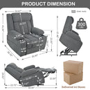 Power Lift Recliner Chair With Extended Footrest, Remote Control, Cup Holders, And Side Pockets by HouseOfZazla