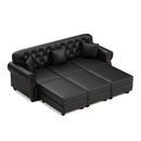 Upholstered Sofa With Nailhead Trim, Rolled Armrests With Ottoman
