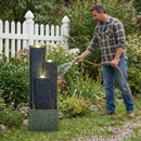 39" H Outdoor Water Fountain Modern Cascading Freestanding Fountain with LED Lights for Garden Patio Porch Lawn by HouseOfZazla