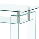 Modern Tempered Glass Coffee Table With 2 Tier Storage For Living Room by Unique Piece Furniture