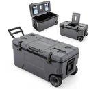 74 Quart Rolling Cooler with Wheels and Fish Ruler by DirectDeals