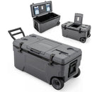 74 Quart Rolling Cooler with Wheels and Fish Ruler by LJGDeals