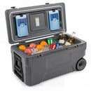 74 Quart Rolling Cooler with Wheels and Fish Ruler by LJGDeals