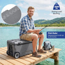 74 Quart Rolling Cooler with Wheels and Fish Ruler by LJGDeals