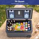 74 Quart Rolling Cooler with Wheels and Fish Ruler by DirectDeals