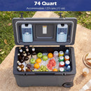 74 Quart Rolling Cooler with Wheels and Fish Ruler by LJGDeals