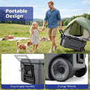 74 Quart Rolling Cooler with Wheels and Fish Ruler by LJGDeals