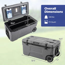 74 Quart Rolling Cooler with Wheels and Fish Ruler by DirectDeals