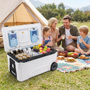 74 Quart Rolling Cooler with Wheels and Fish Ruler by LJGDeals