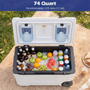74 Quart Rolling Cooler with Wheels and Fish Ruler by LJGDeals