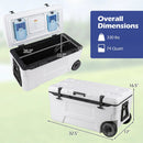 74 Quart Rolling Cooler with Wheels and Fish Ruler