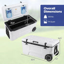 74 Quart Rolling Cooler with Wheels and Fish Ruler by LJGDeals