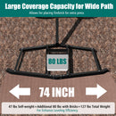 74 inch Wide Driveway Drag Tow Behind Landscape Leveling Rake with Reinforced Bars-Black