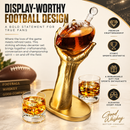 Football Decanter with 2 Football Whiskey & Wine Glasses