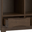 Harper - Low 6 Cube Storage With Drawers - Walnut Brown by HouseOfZazla