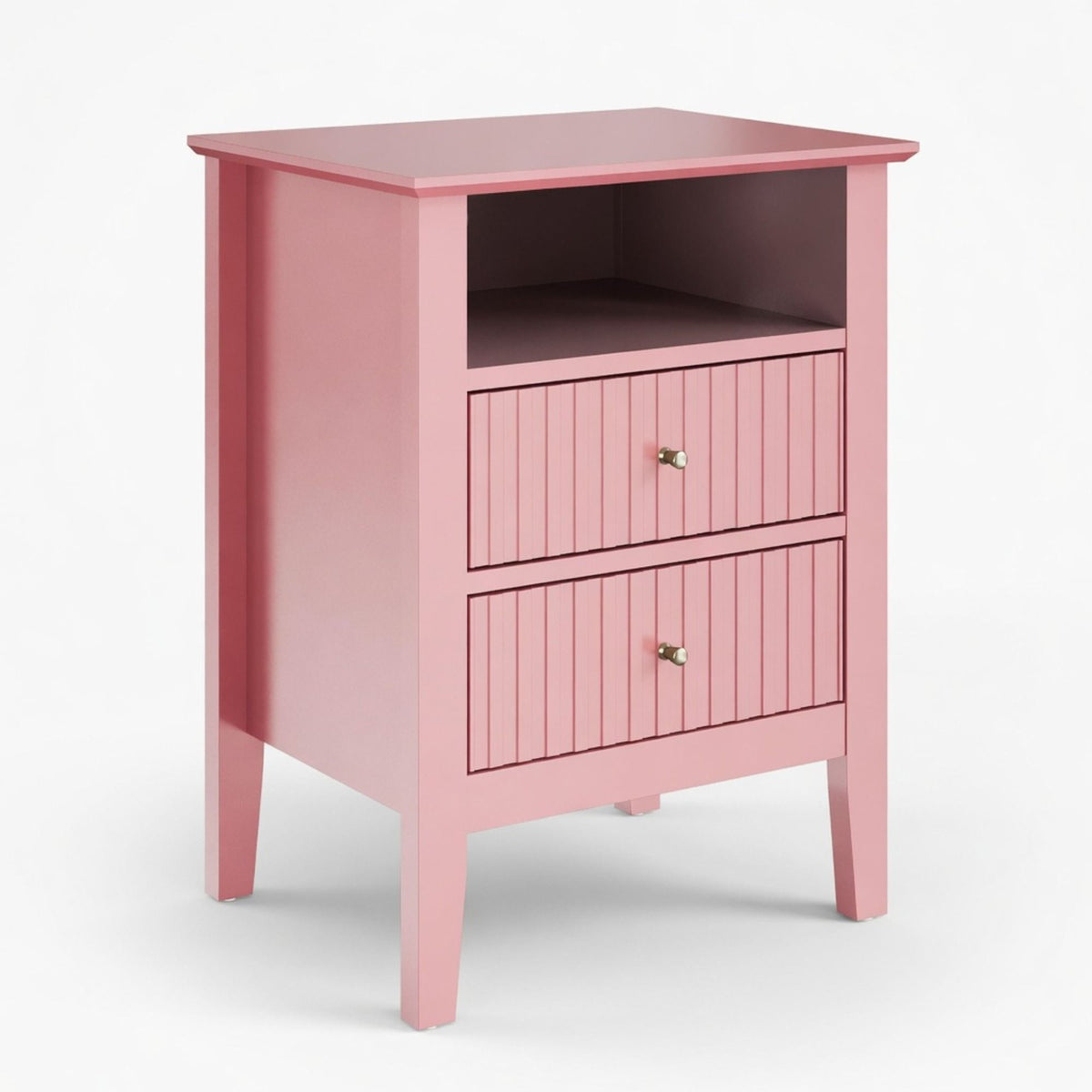 Fluted Nightstand With 2 Drawers, photo 6 of 40