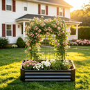2-in-1 Raised Garden Bed with Trellis - 4x2x1 Ft Outdoor Planter by HouseOfZazla
