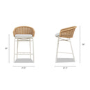 Santorini 28" Wicker Back Outdoor Bar Stool Set of 2