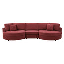 Modern 3 Seater Upholstered Sofa With Curved Design by HouseOfZazla