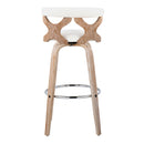 Gardenia - Contemporary Fixed Height Barstool With Swivel With Round Footrest (Set of 2) by HouseOfZazla