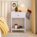 Modern Nightstand with Drawer and Open Shelf
