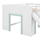 Modern Low Loft Bed With Slide, 3 Storage Drawers, And 2 Doors by Unique Piece Furniture