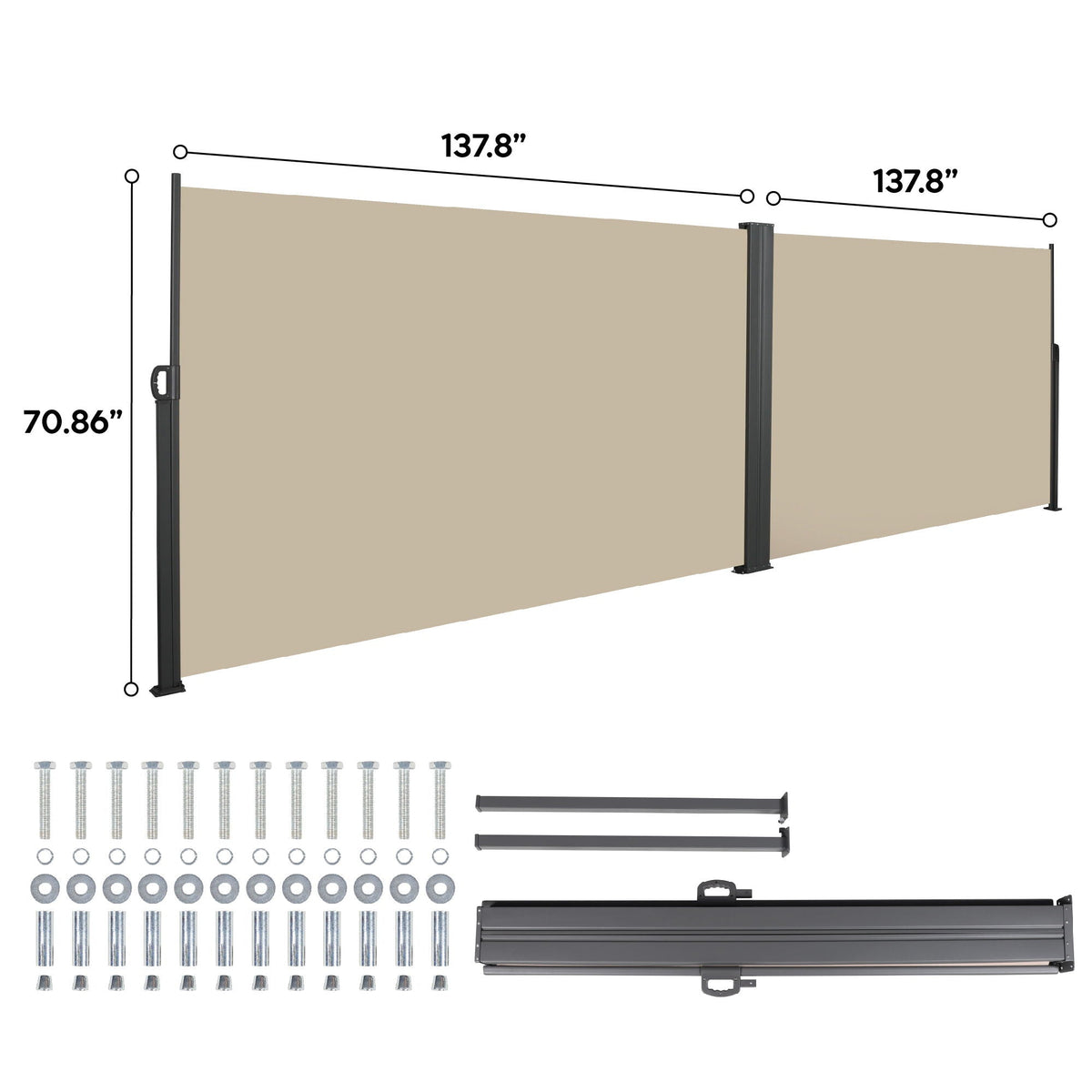 Retractable Side Awning, Waterproof And UV Resistant, Privacy Screen For Patio, photo 10 of 15