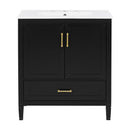 Elegant Fluted Bathroom Vanity With Sink, Soft Close Doors & Drawer by HouseOfZazla