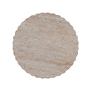 Elegant Outdoor / Indoor Lightweight Concrete Side Table With Travertine - Beige