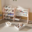 Kids Toy Storage Organizer With 2 Tier Bookshelf, Toy Storage With 12 Bins by HouseOfZazla