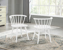 Roundhill - 5 Piece Dining Set, Dining Table With 4 Windsor Chairs - Brown / Antique White by HouseOfZazla
