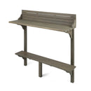 3-Piece Balcony Bar Set with Bottom Shelf Table and 2 Stools, Grey Finish by Montret
