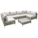 K&K Patio 8-Piece Patio Furniture Set with 43" Fire Pit Table by HouseOfZazla