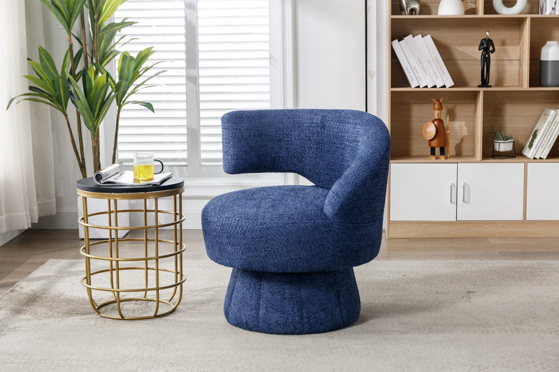 360 Degree Swivel Cuddle Barrel Accent Chairs, Round Armchairs with Wide Upholstered, Fluffy Fabric Chair for Living Room, Bedroom, Office, Waiting Rooms