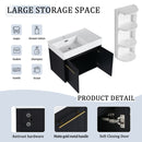 Modern Wall Mounted Bathroom Vanity With Resin Sink And Storage Rack by Unique Piece Furniture